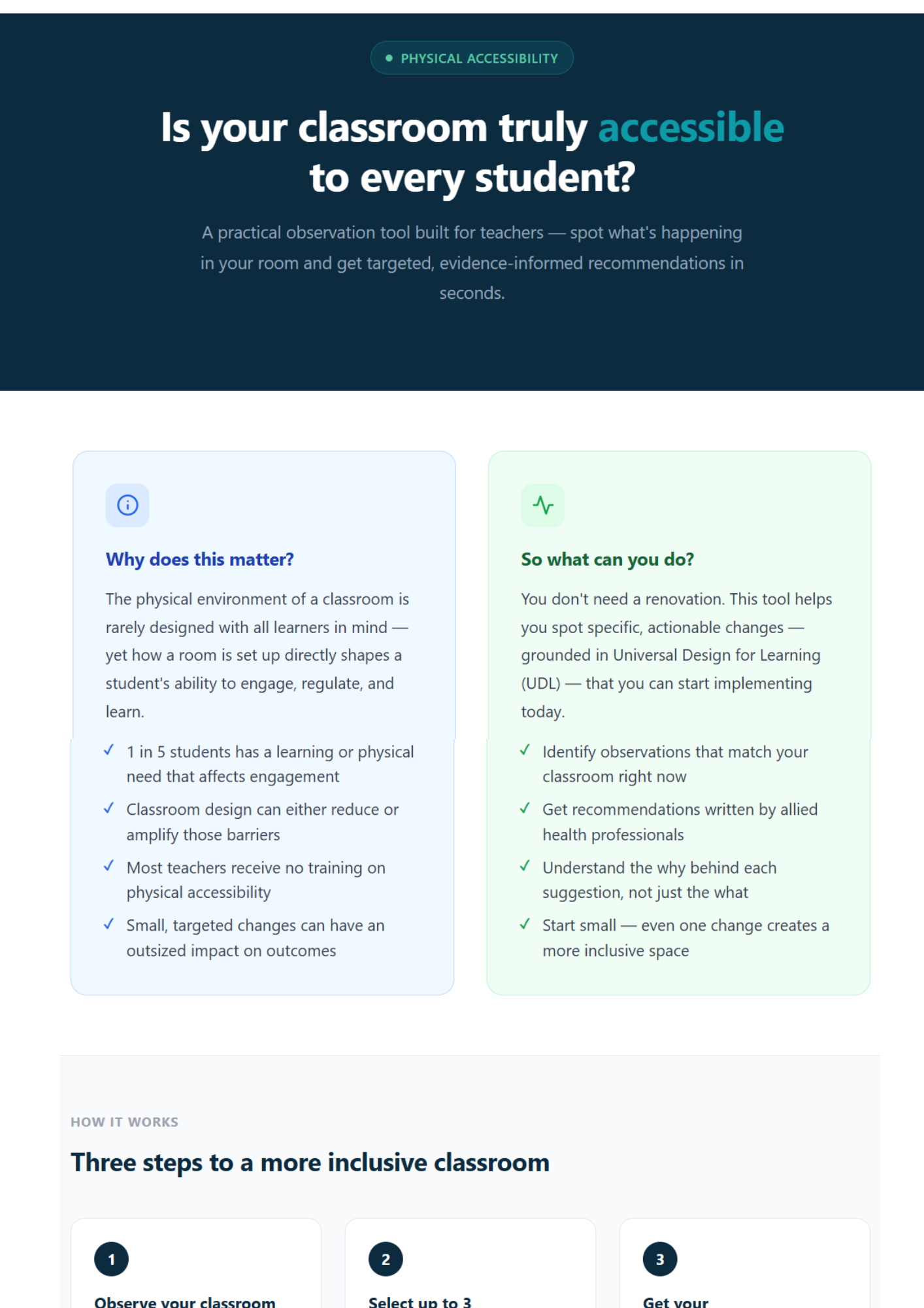 Tool for Classroom Accessibility