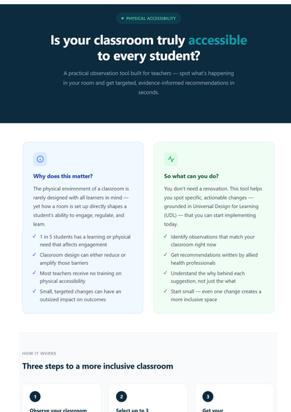 Tool for Classroom Accessibility